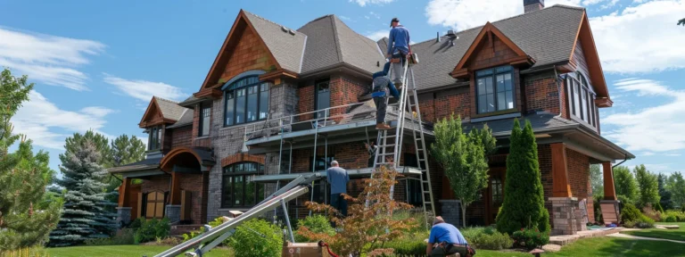 a team of painters working on a house's exterior in olathe.